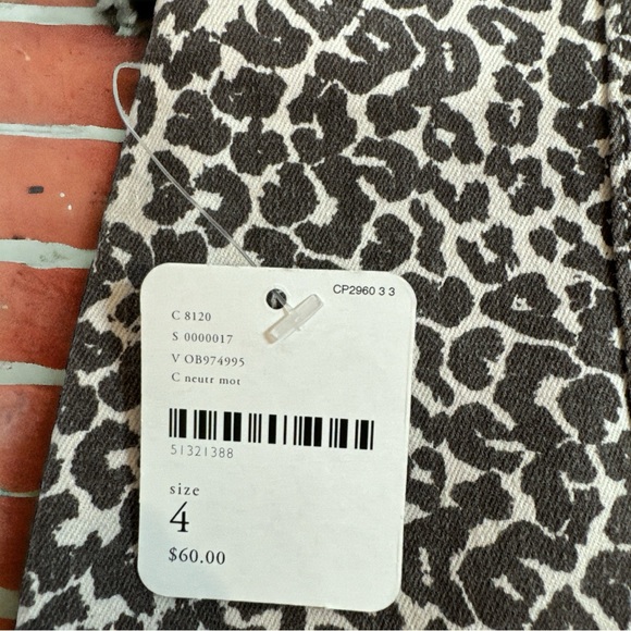 Free People Modern Femme Leopard Print Denim Zippered Mini Skirt Size 4 NWT - Picture 5 of 8